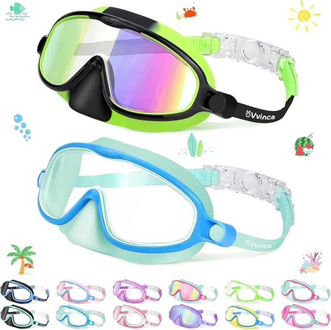 1+1 Gratis | AquaShield™ | HD-Großrahmen-Schwimmbrille für Kinder