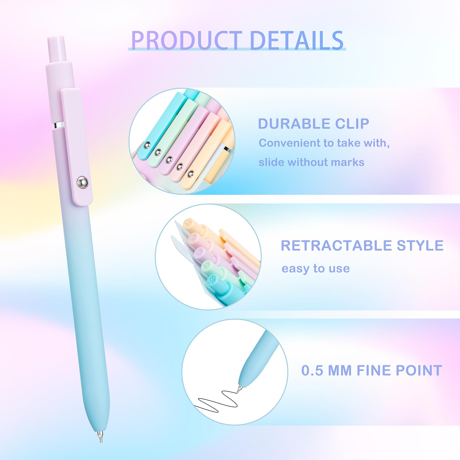 50% RABATT | PenLux™ | 5-teiliges Gelstift-Set mit Farbverlauf