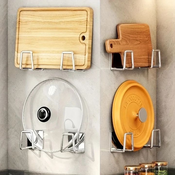 Wallvera™ | 4 Stück  Edelstahl-Wandhalter – Selbstklebend und platzsparend