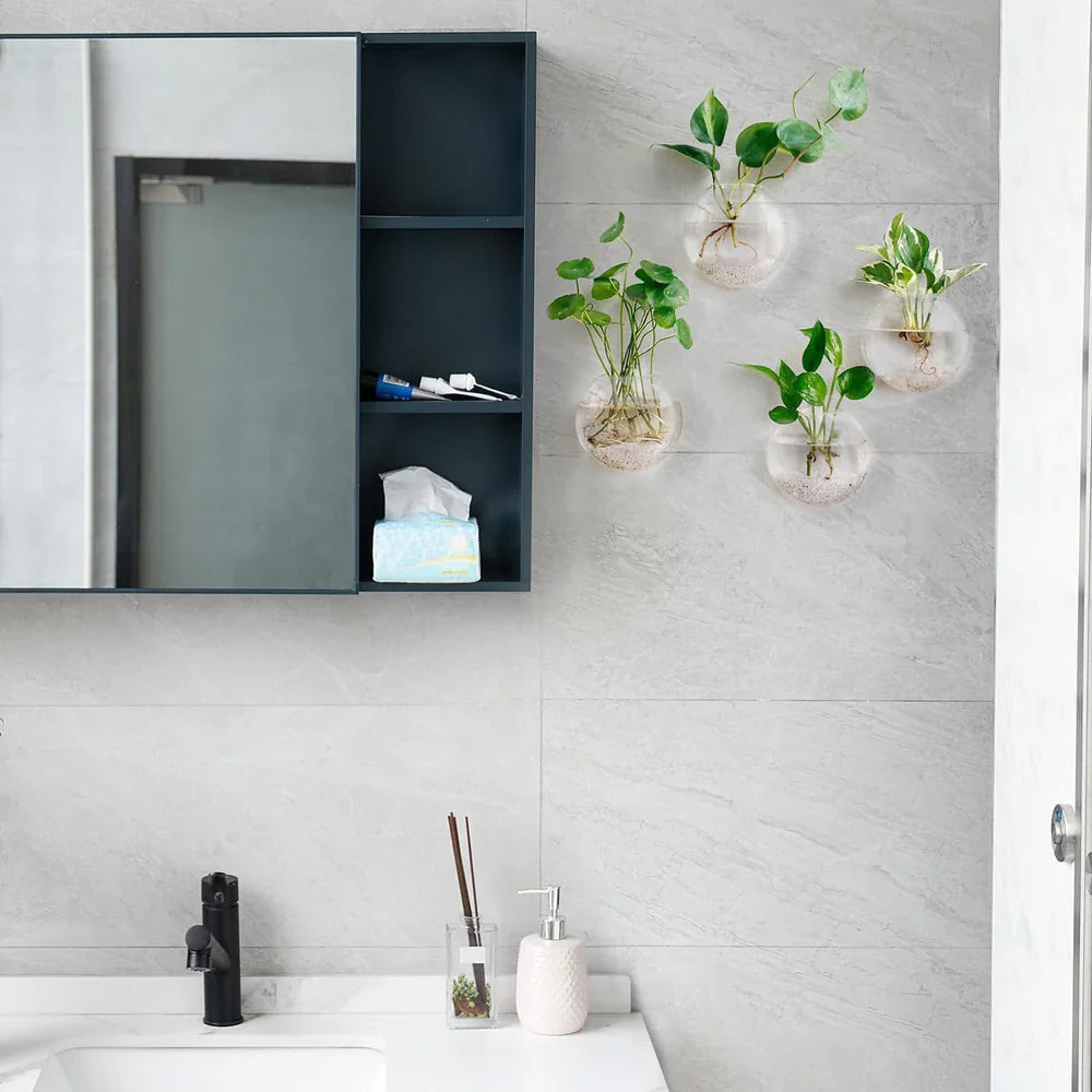 1+1 Gratis | WallBliss™ | Wandmontierte Klare Blumenvase