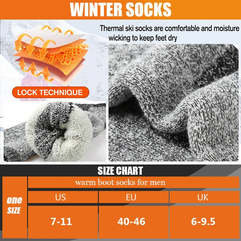 AlpenWool™  | 3 Paar Herren Thermo-Wintersocken | Extra dick, warme Wolle | Mittellange Socken für Skifahren & Outdoor-Einsatz