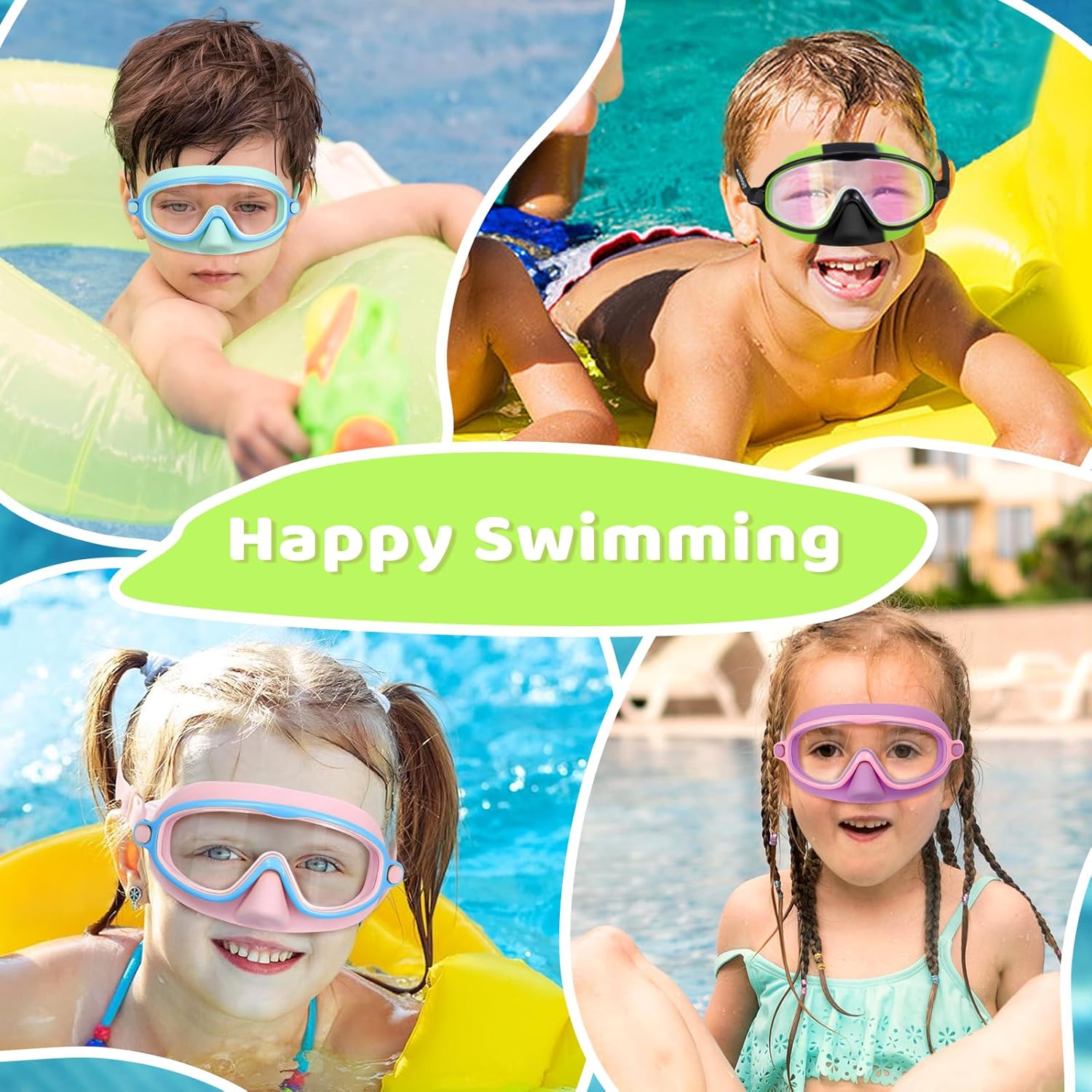 1+1 Gratis | AquaShield™ | HD-Großrahmen-Schwimmbrille für Kinder