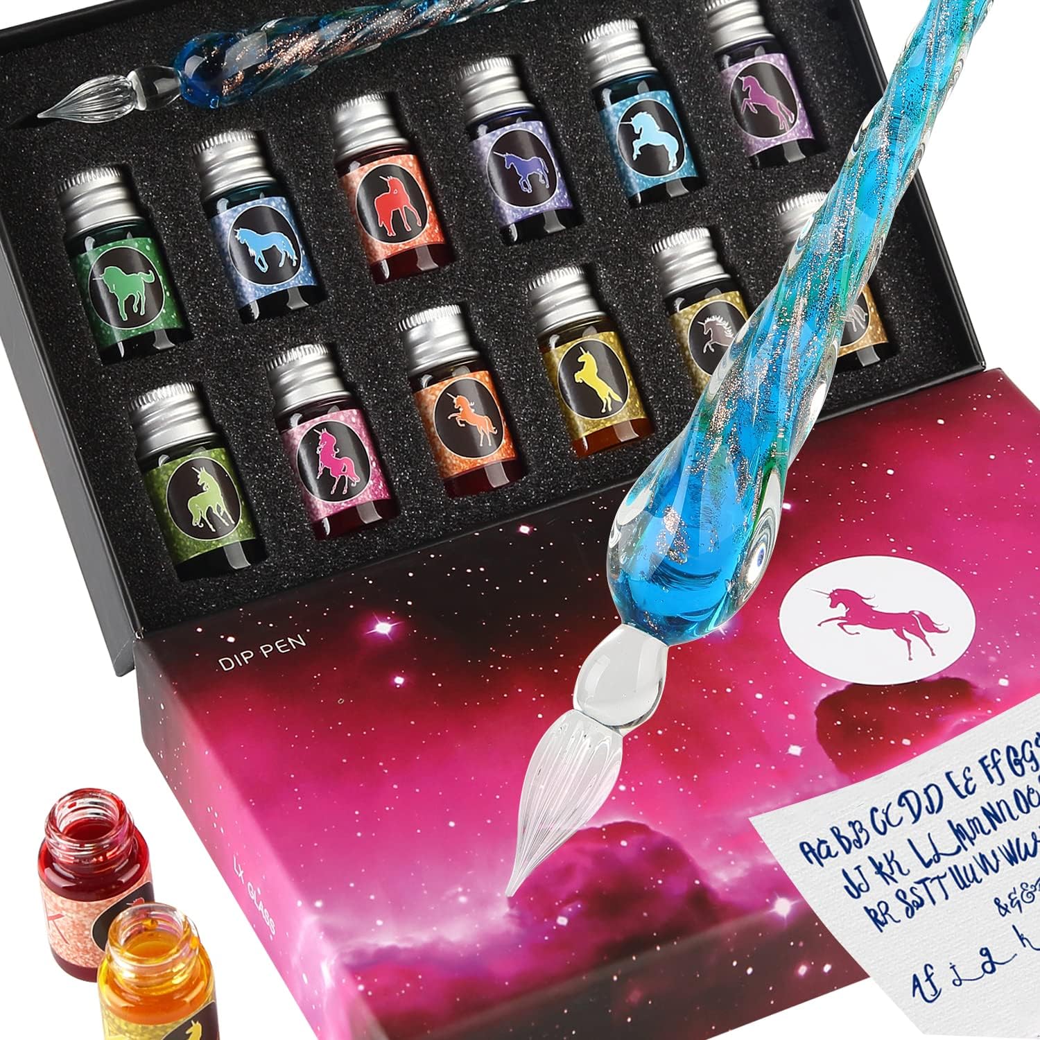 PrismWriter™ | Handgefertigtes Kristall Kalligraphie Bleistift & Farben Set