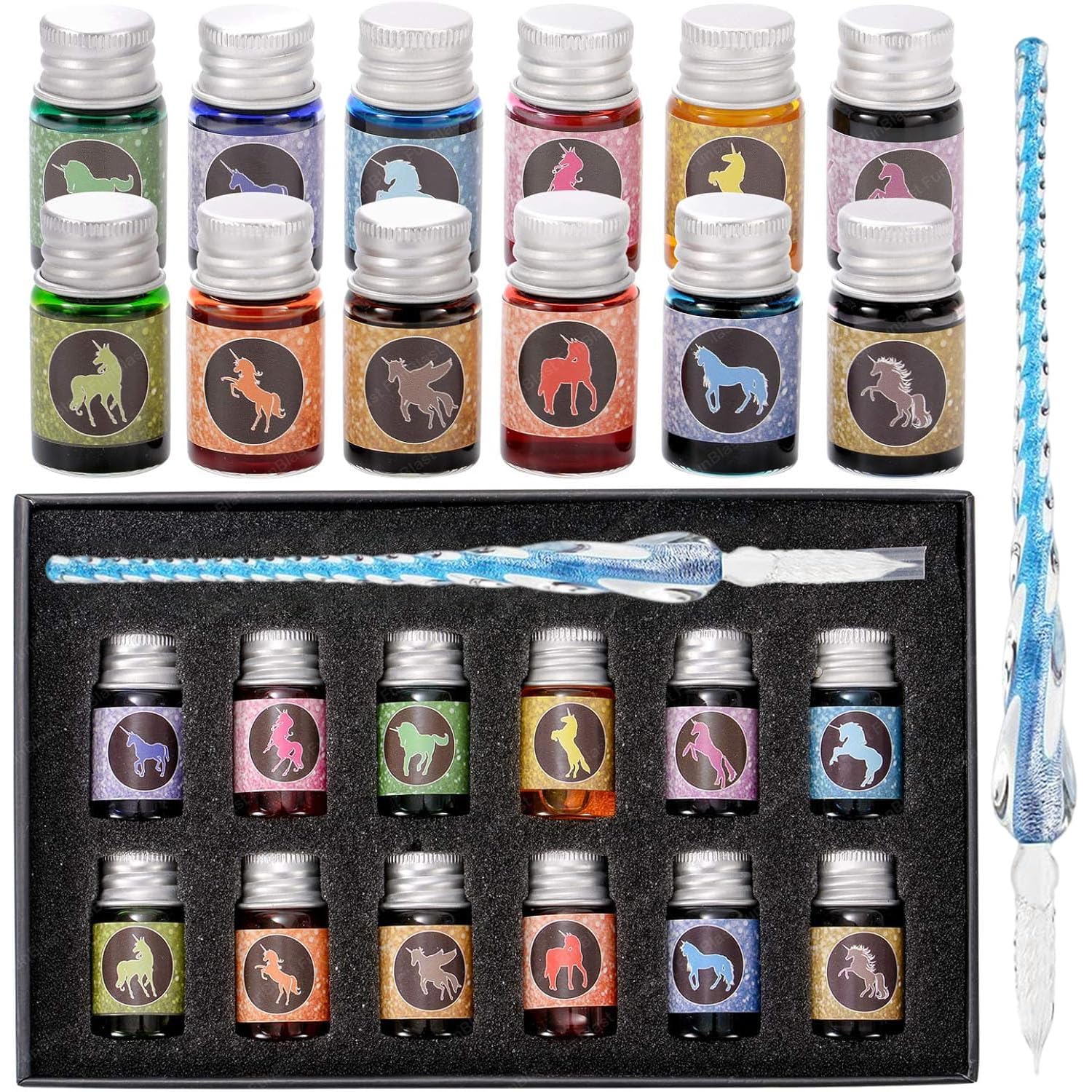 PrismWriter™ | Handgefertigtes Kristall Kalligraphie Bleistift & Farben Set