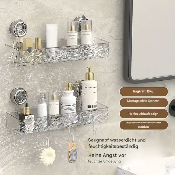 TransBadeZimmer™  | Transparentes Badezimmer-Wandregal – Platzsparend & Ohne Bohren