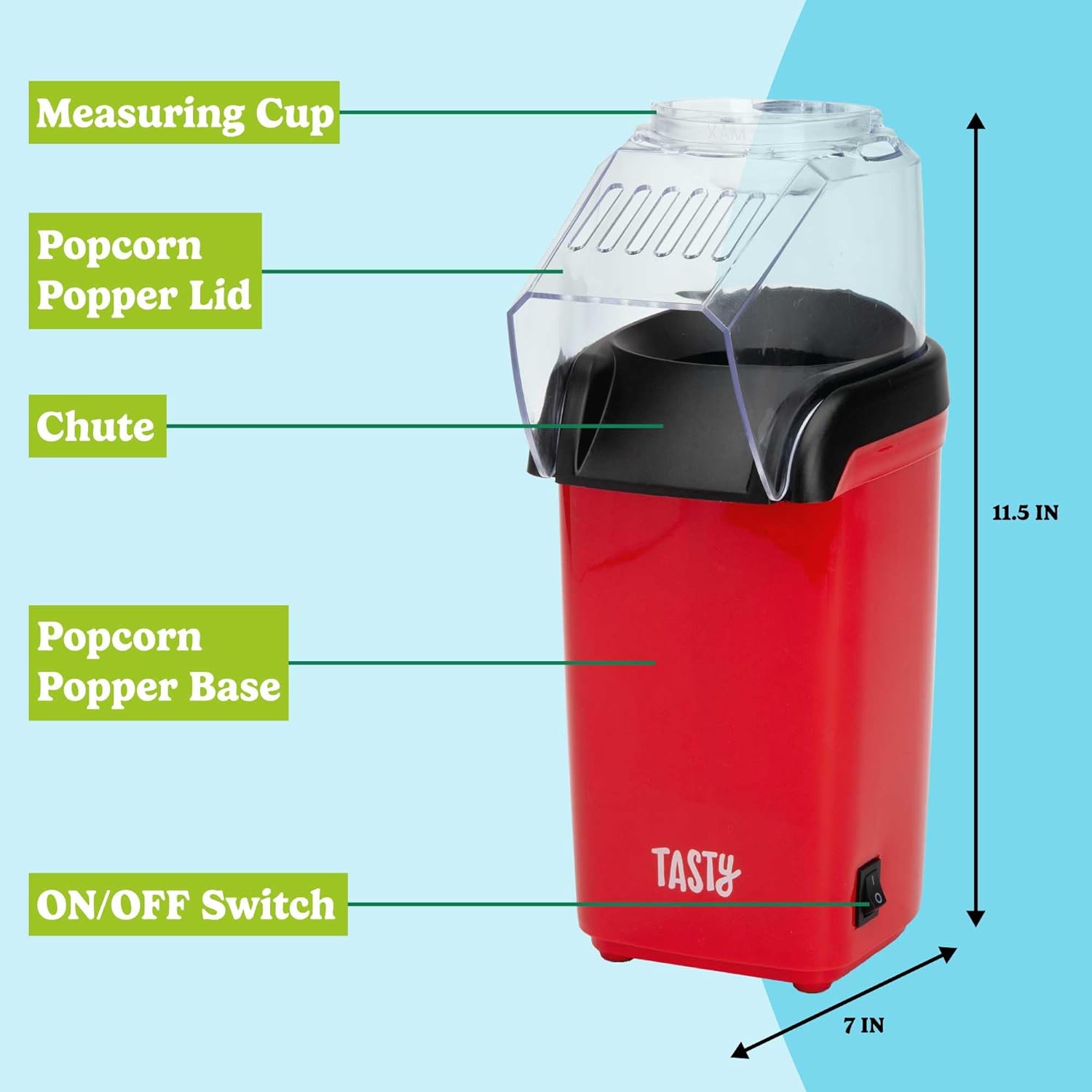 PopAir™ | Heißluft-Popcornmaschine, Gesunder und Leckerer Popcorn in Minuten