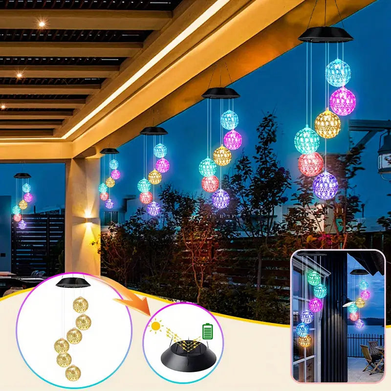 1+1 GRATIS | GardenGlow™ | Solar Windspiel mit LED-Farbwechsel | wetterfest für Garten, Balkon & Terrasse
