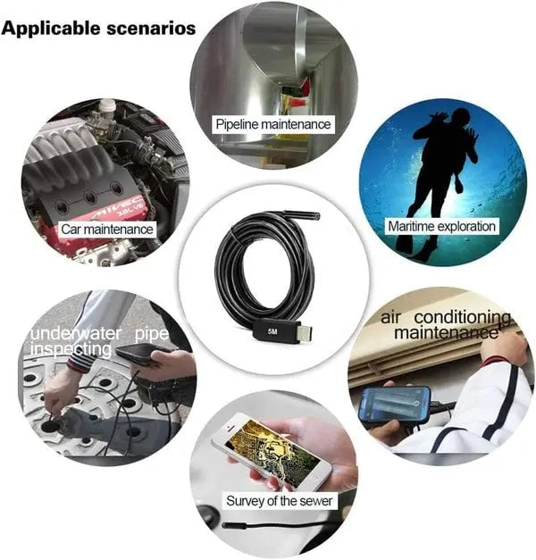 EndoScope™ | Endoskopkamera Wasserdicht — HD Inspektionskamera mit 5m Kabel