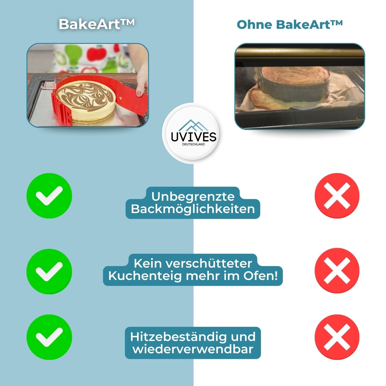 2+2 GRATIS | BakeArt™ | Silikon Kuchen Form DIY