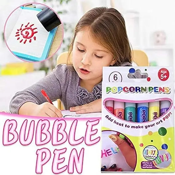 PuffyPens™ | Magische Puffy Popcorn Stifte — Kreativer 3D-Malspaß für Jung & Alt 6er-Set