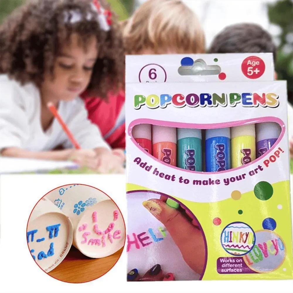 PuffyPens™ | Magische Puffy Popcorn Stifte — Kreativer 3D-Malspaß für Jung & Alt 6er-Set