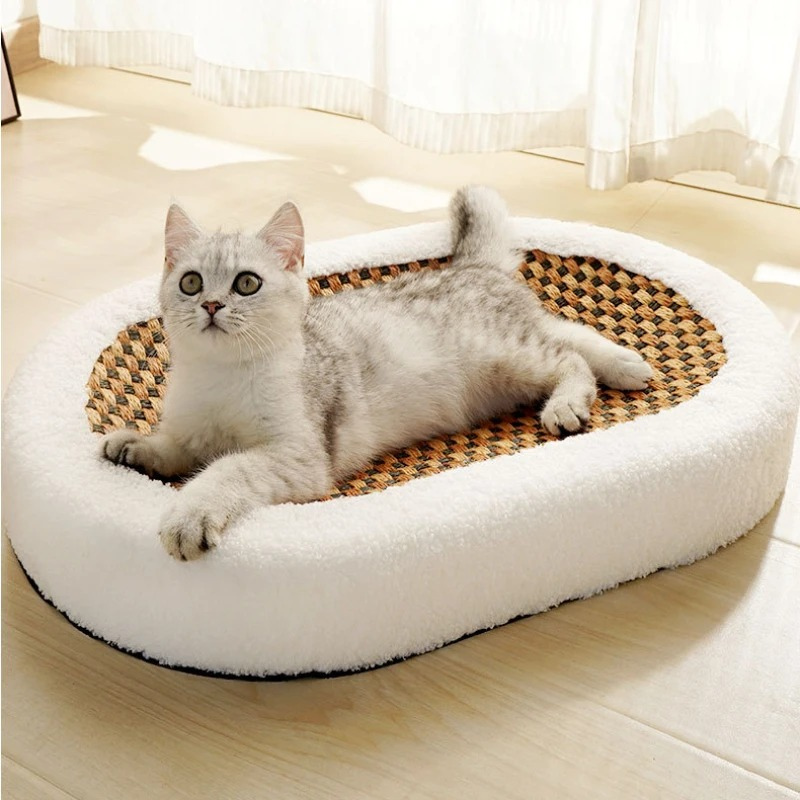 50% Rabatt | ScratchNest™ | Plüsch-Katzenkorb mit integrierter Kratzfläche für Spielspaß