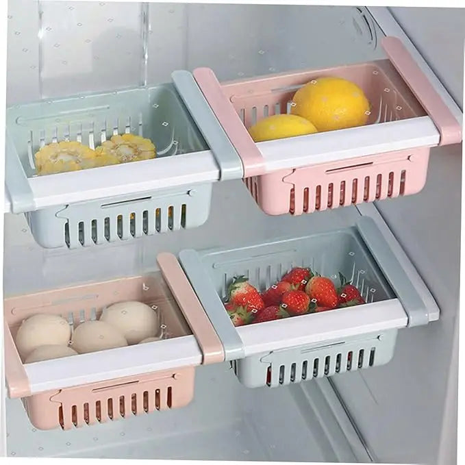 FreshKeep | Kühlschrank-Organizer | Stapelbarer Lebensmittelbehälter mit Abfluss | Mehrzweck Frischhaltebox