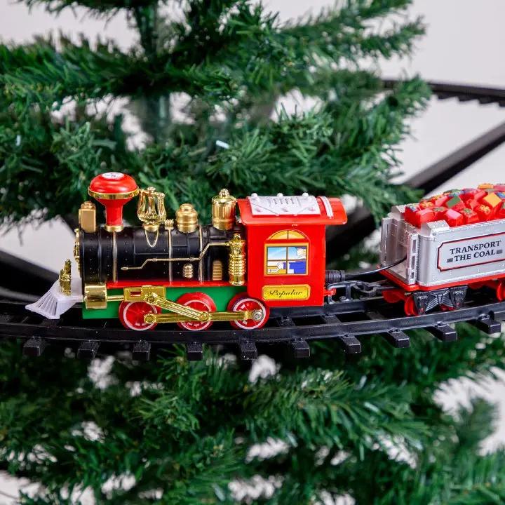 SantaRail™ | Nostalgischer Weihnachtszug für den Weihnachtsbaum – mit Musik & Licht