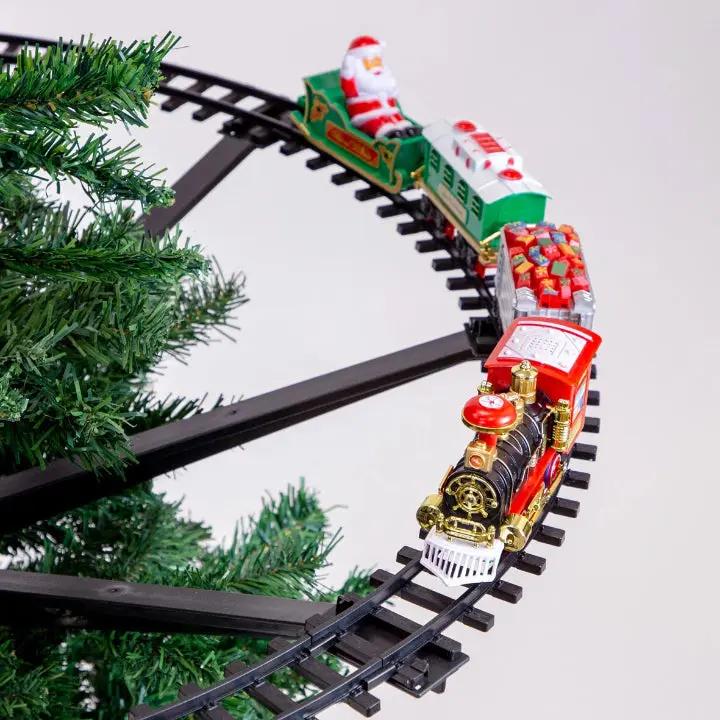SantaRail™ | Nostalgischer Weihnachtszug für den Weihnachtsbaum – mit Musik & Licht