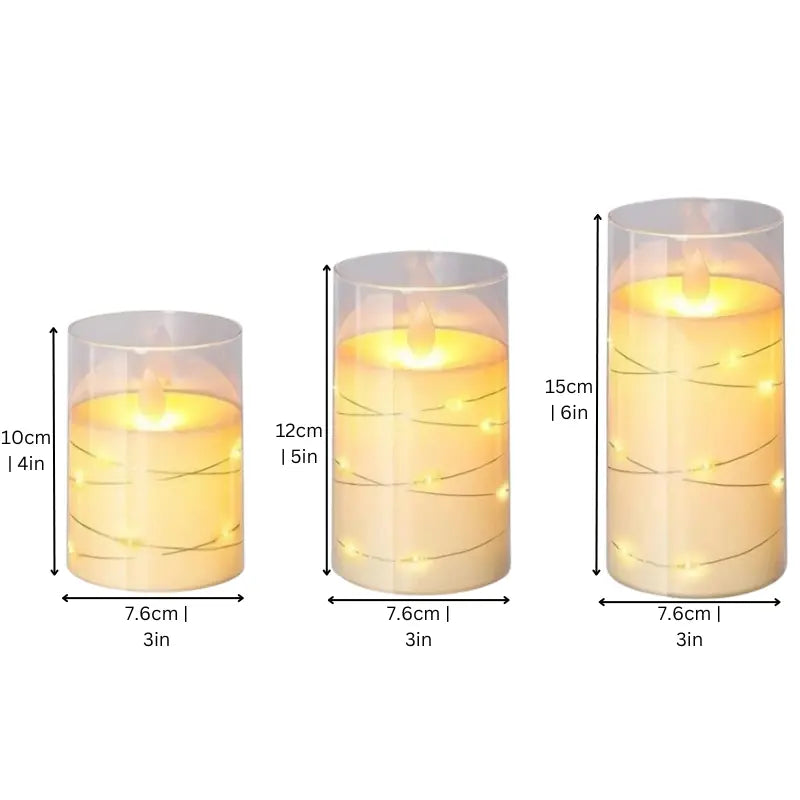 GlowLume™ | Realistisches Elektro-Kerzen Set — Sicheres Kerzenlicht ohne Feuergefahr 3er Set