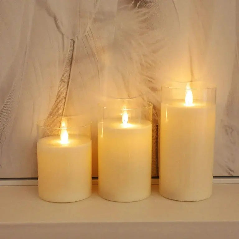 GlowLume™ | Realistisches Elektro-Kerzen Set — Sicheres Kerzenlicht ohne Feuergefahr 3er Set
