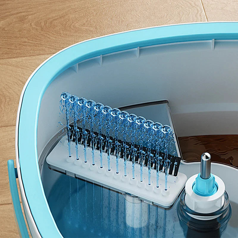 AquaPure Schleuder-Mopp | 360° Rotationsmopp mit Wassertrennung | Handfreies Reinigungssystem | 2,5L Eimer