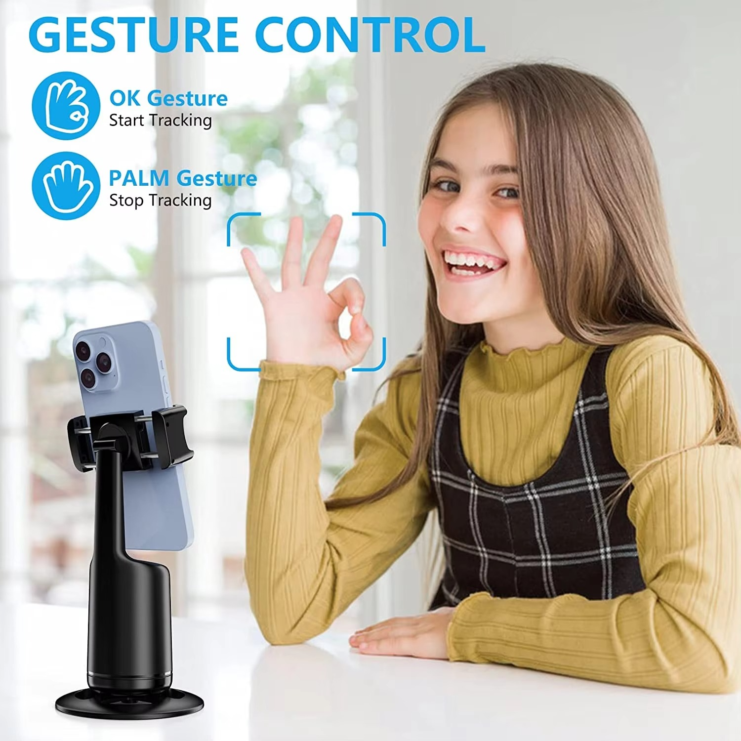 50% RABATT | GimBot™ | Auto-Tracking Handyhalter mit 360° Gesichtserkennung & Selfie-Licht