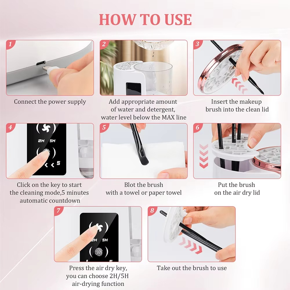 50% RABATT | BrushNova™ | 3-in-1 Elektrischer Make-up-Pinselreiniger & Trockner | Tiefenreinigung, Desinfektion & Aufbewahrung in einem Gerät