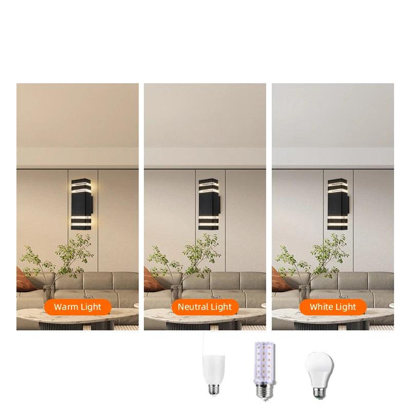 LumiBloc™ | Up & Down Effekt | E27 Fassung | IP65 Wasserdicht | Modernes Design für Garten & Balkon