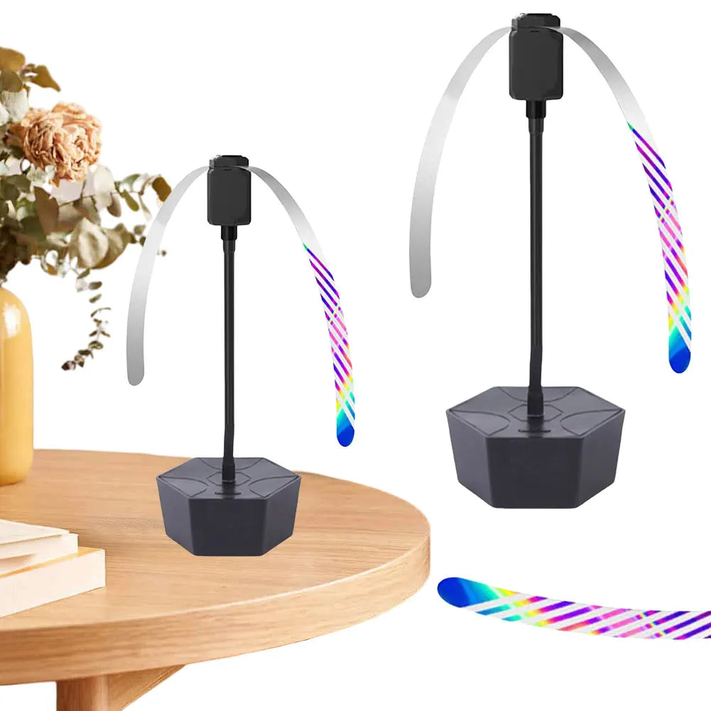 InsectoBreeze™ | Fliegenabwehr Ventilator | Reflektierender Tischlüfter | USB & Batteriebetrieb | Für Picknick & BBQ | 17 × 11 cm