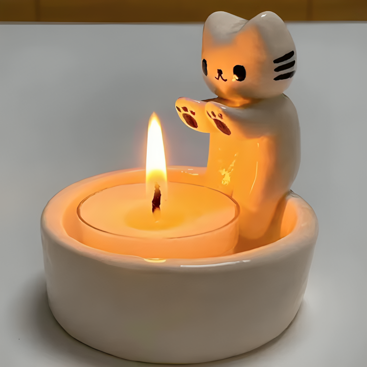 1+1 GRATIS | FelineFlame™ | Süßer Katzen-Kerzenhalter für Wärme, Charme & Gemütlichkeit in deinem Zuhause