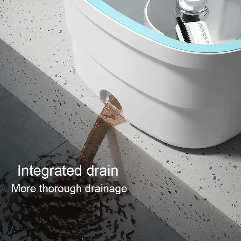 AquaPure Schleuder-Mopp | 360° Rotationsmopp mit Wassertrennung | Handfreies Reinigungssystem | 2,5L Eimer