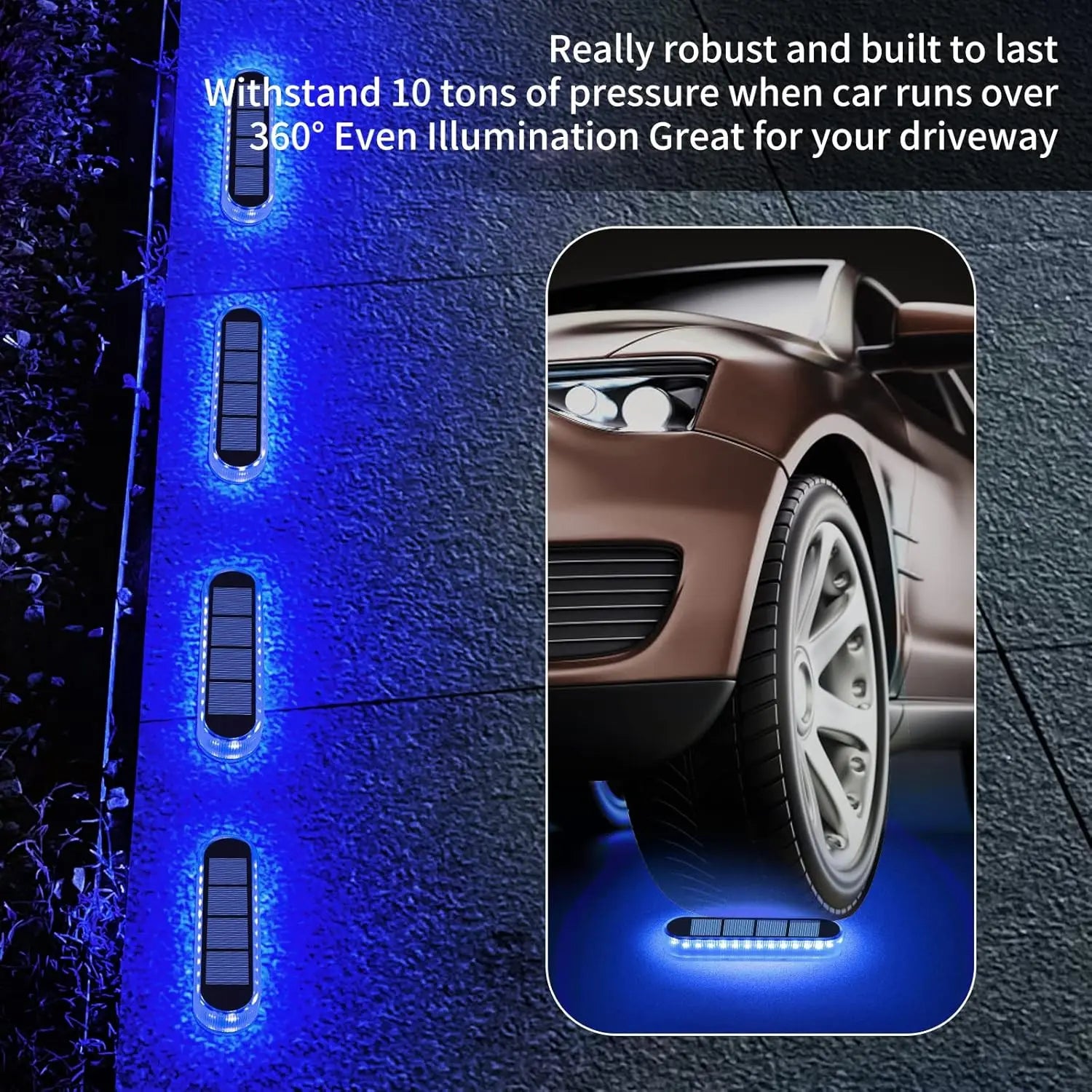 2+2 Gratis |  LumaStep | IP68 Wasserdicht | 30 LEDs | Warm-/Kaltweiß/Blau | Für Terrasse, Zaun & Außenbereich