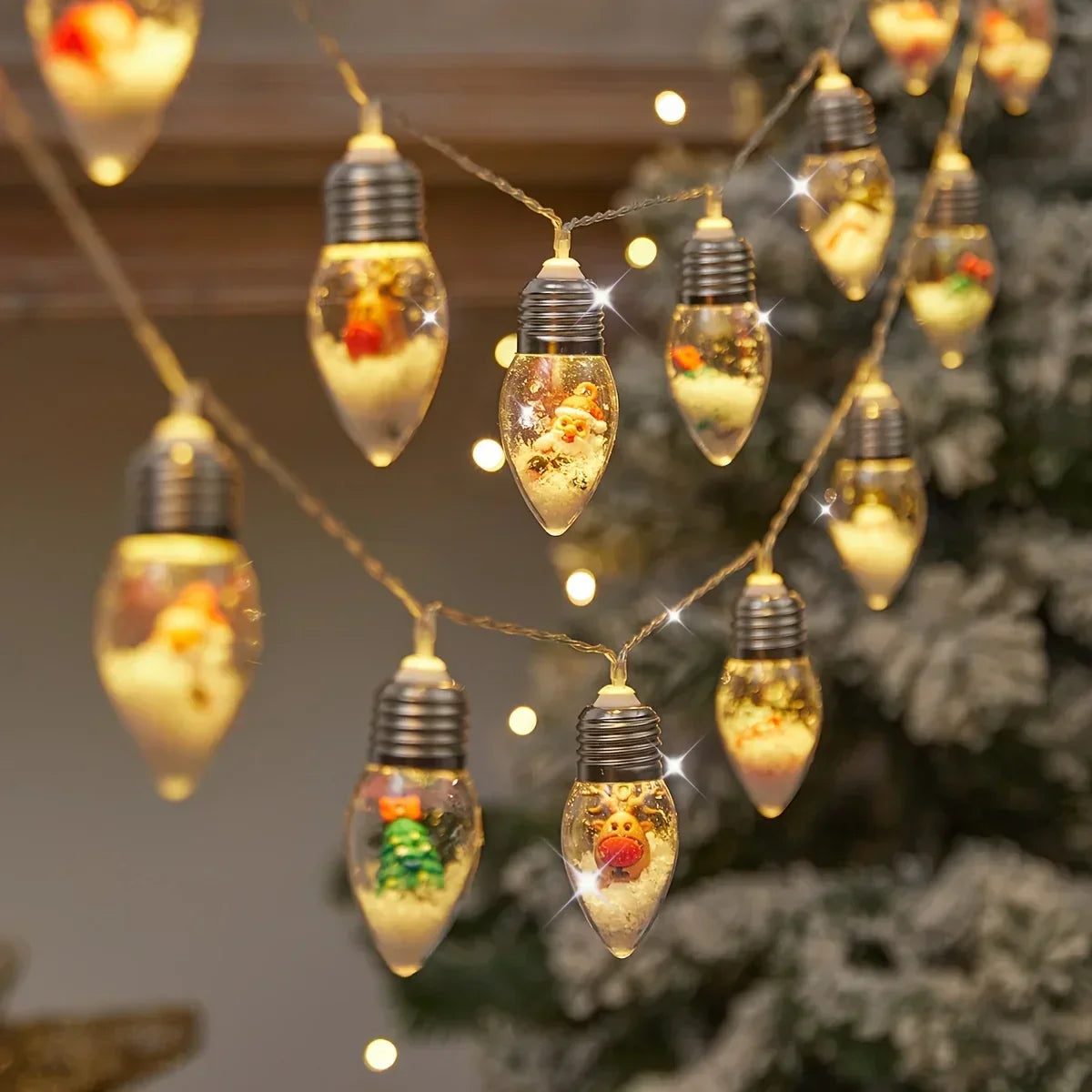 SnowGlow™ | LED Schneeball Lichterkette | 10 Warmweiße Kugeln | Weihnachts- & Neujahrsdeko