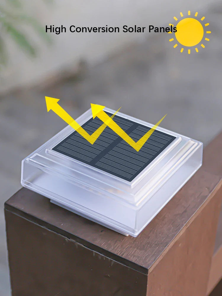 2+2 Gratis | LumoCap | Weißes LED-Licht | Mit Solarpanel & Akku | Für Gartenpfosten & Säulen