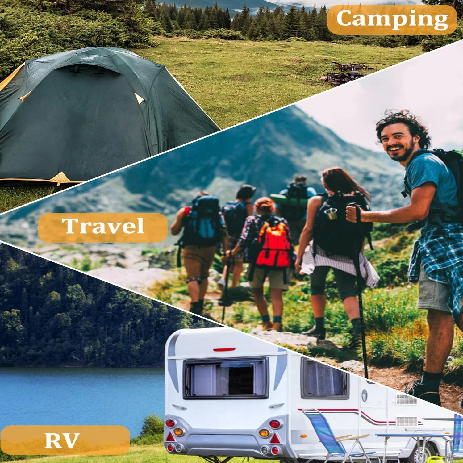 TravelTendu™ | 10 m ausziehbar mit 10 Stoppern | Für Camping, Balkon, Bad & Outdoor-Abenteuer