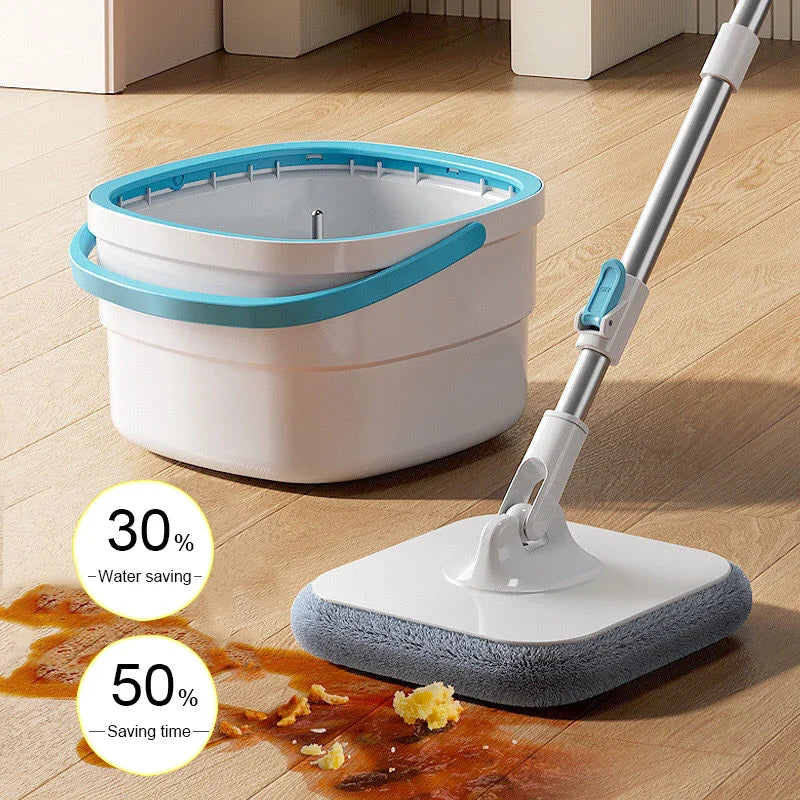 AquaPure Schleuder-Mopp | 360° Rotationsmopp mit Wassertrennung | Handfreies Reinigungssystem | 2,5L Eimer