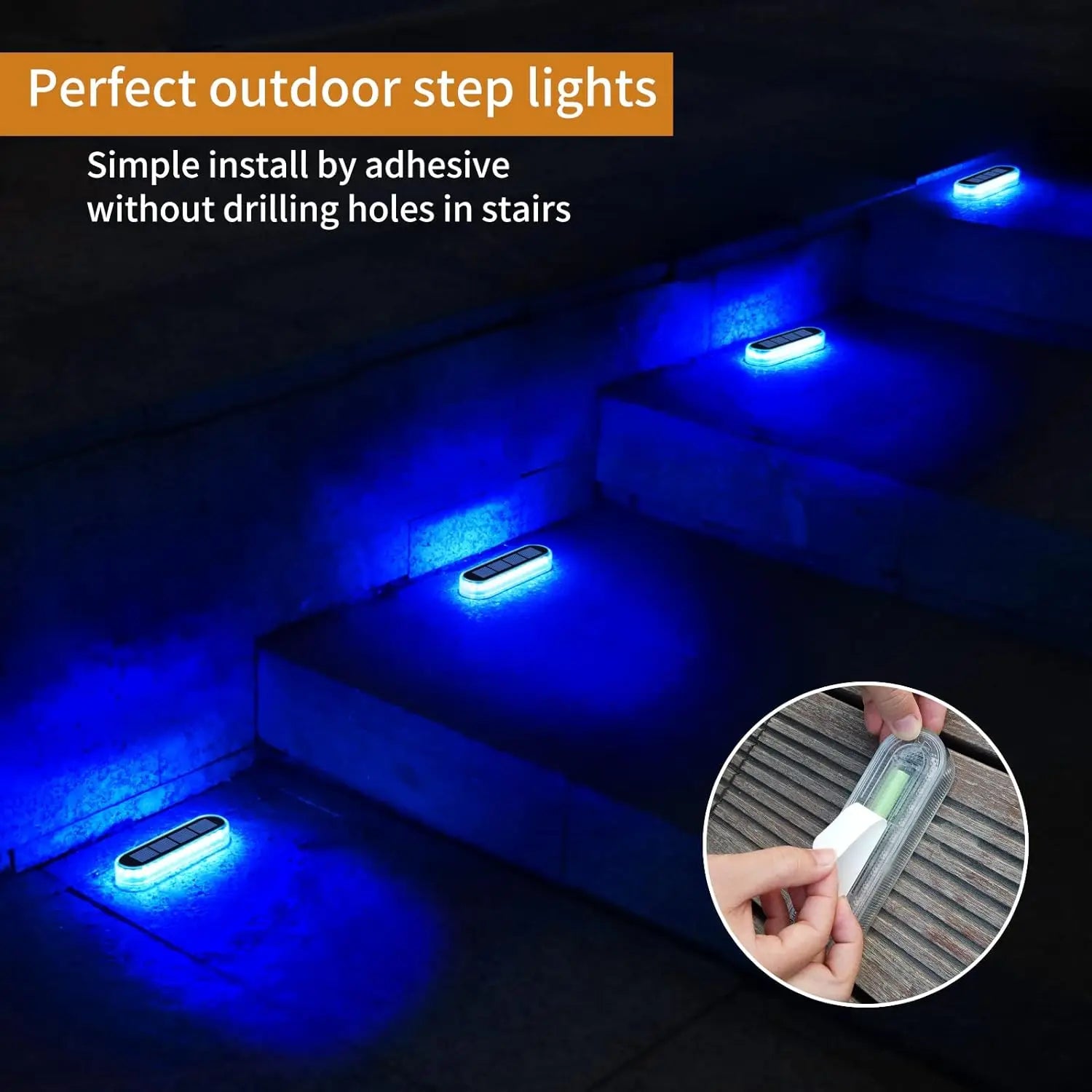 2+2 Gratis |  LumaStep | IP68 Wasserdicht | 30 LEDs | Warm-/Kaltweiß/Blau | Für Terrasse, Zaun & Außenbereich