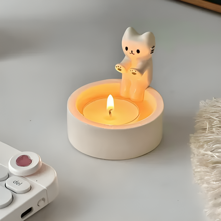 1+1 GRATIS | FelineFlame™ | Süßer Katzen-Kerzenhalter für Wärme, Charme & Gemütlichkeit in deinem Zuhause