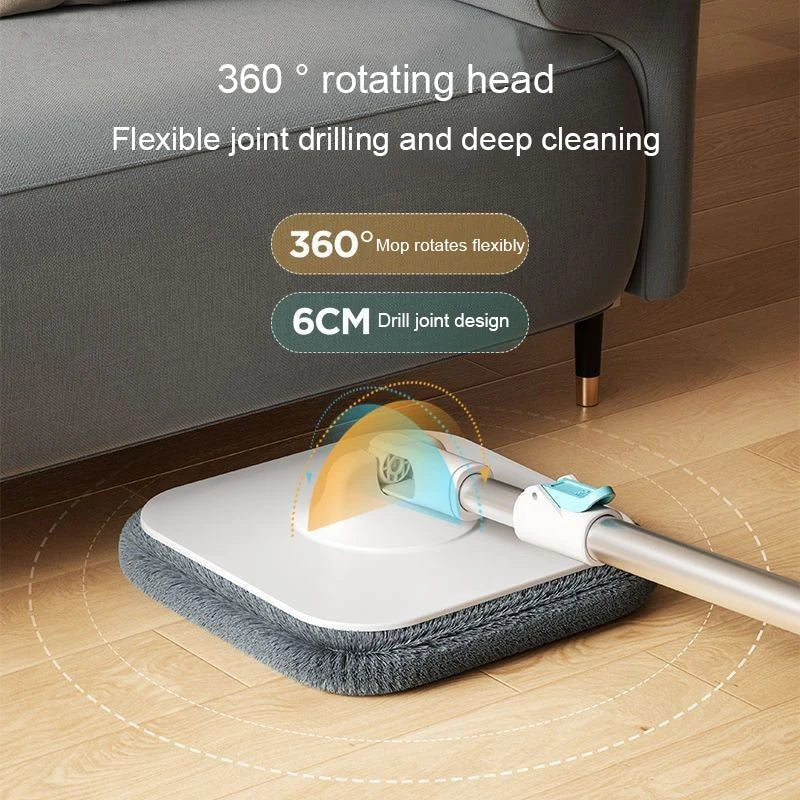 AquaPure Schleuder-Mopp | 360° Rotationsmopp mit Wassertrennung | Handfreies Reinigungssystem | 2,5L Eimer