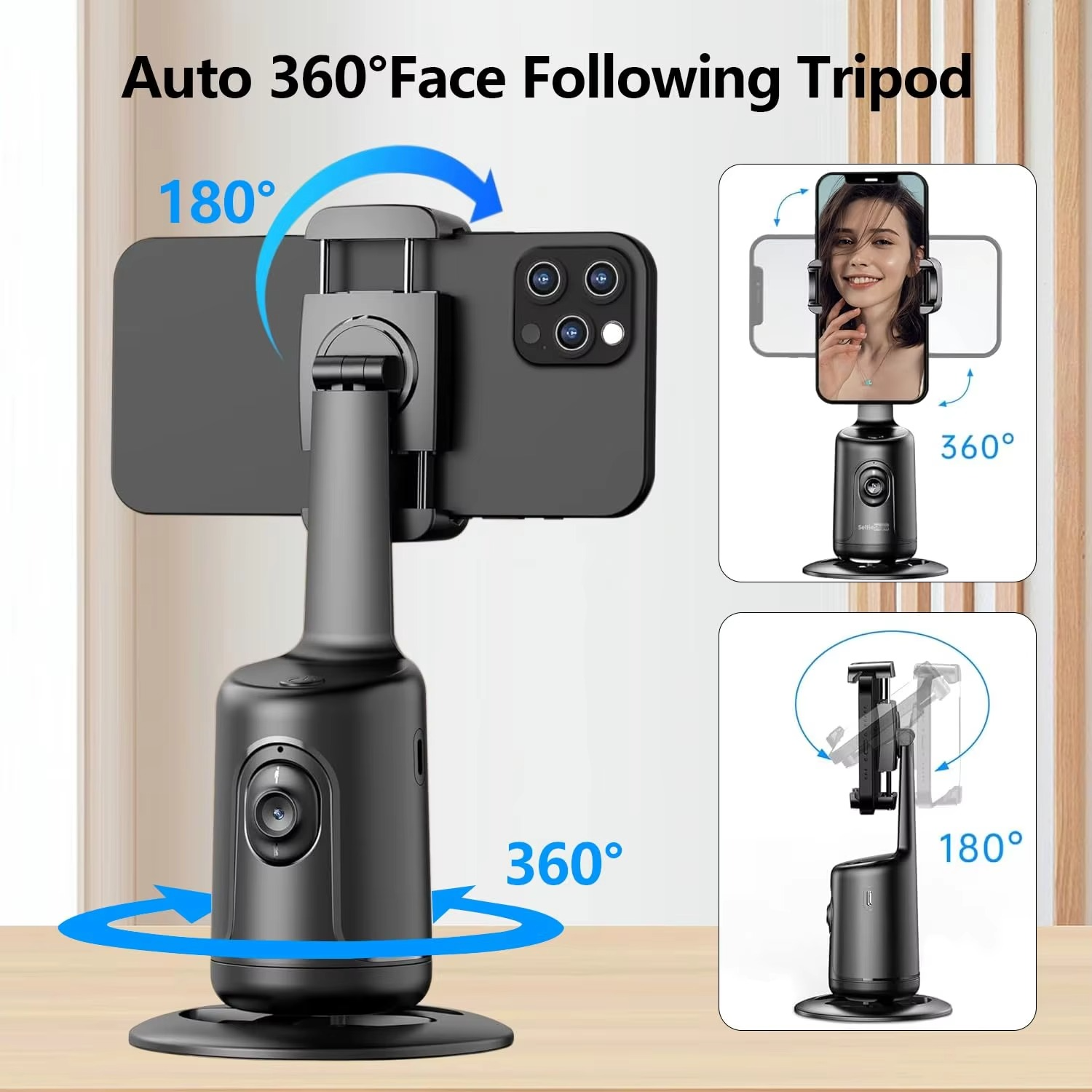 50% RABATT | GimBot™ | Auto-Tracking Handyhalter mit 360° Gesichtserkennung & Selfie-Licht