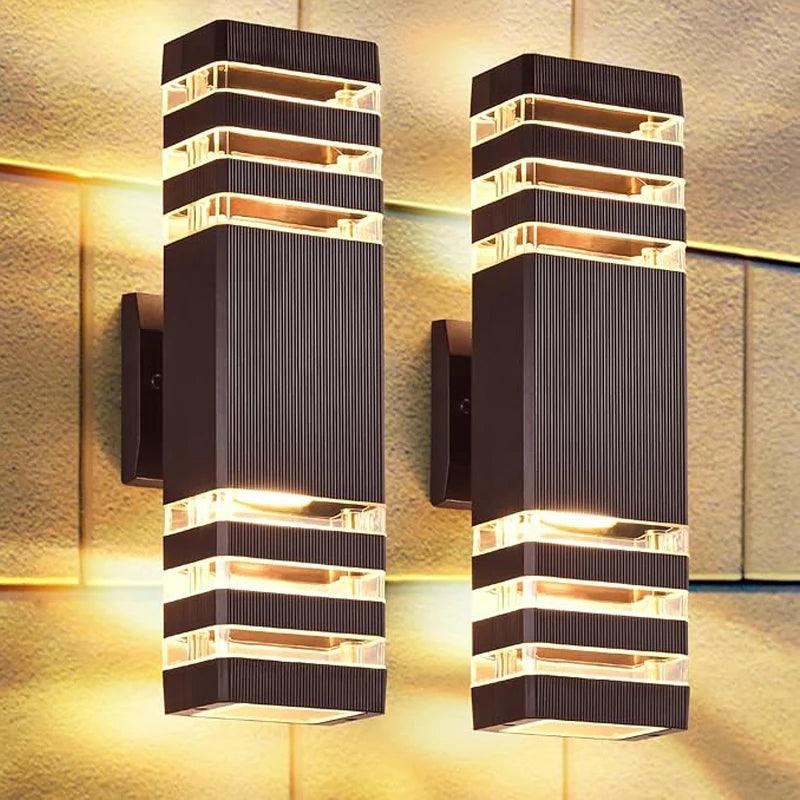 LumiBloc™ | Up & Down Effekt | E27 Fassung | IP65 Wasserdicht | Modernes Design für Garten & Balkon