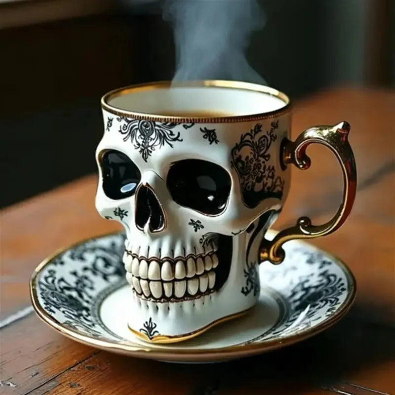 DarkChalice™ | Schädel Design Kaffeetasse — Mystischer Eyecatcher für Tisch & Vitrine