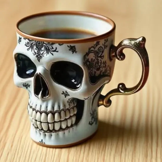 DarkChalice™ | Schädel Design Kaffeetasse — Mystischer Eyecatcher für Tisch & Vitrine