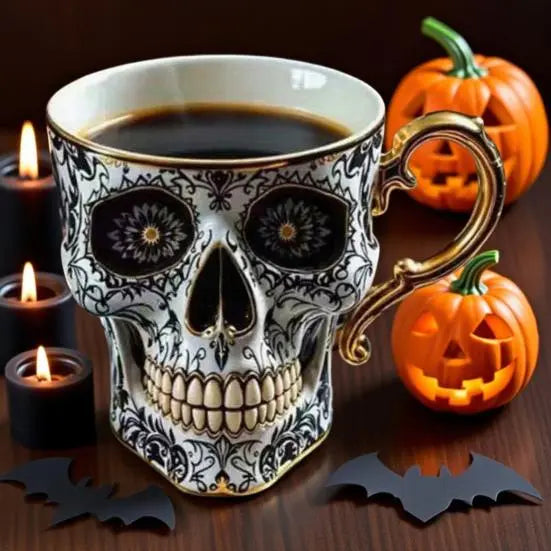 DarkChalice™ | Schädel Design Kaffeetasse — Mystischer Eyecatcher für Tisch & Vitrine