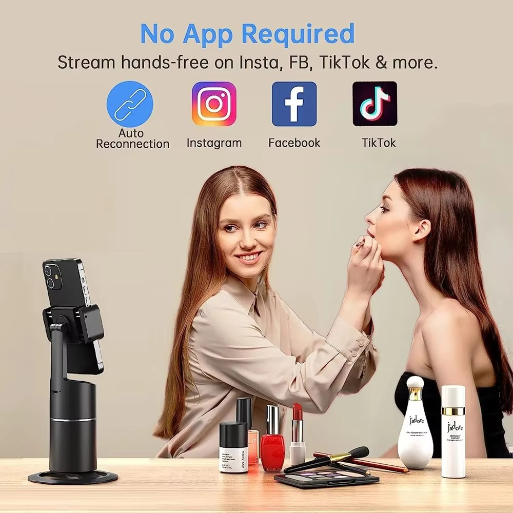 50% RABATT | GimBot™ | Auto-Tracking Handyhalter mit 360° Gesichtserkennung & Selfie-Licht