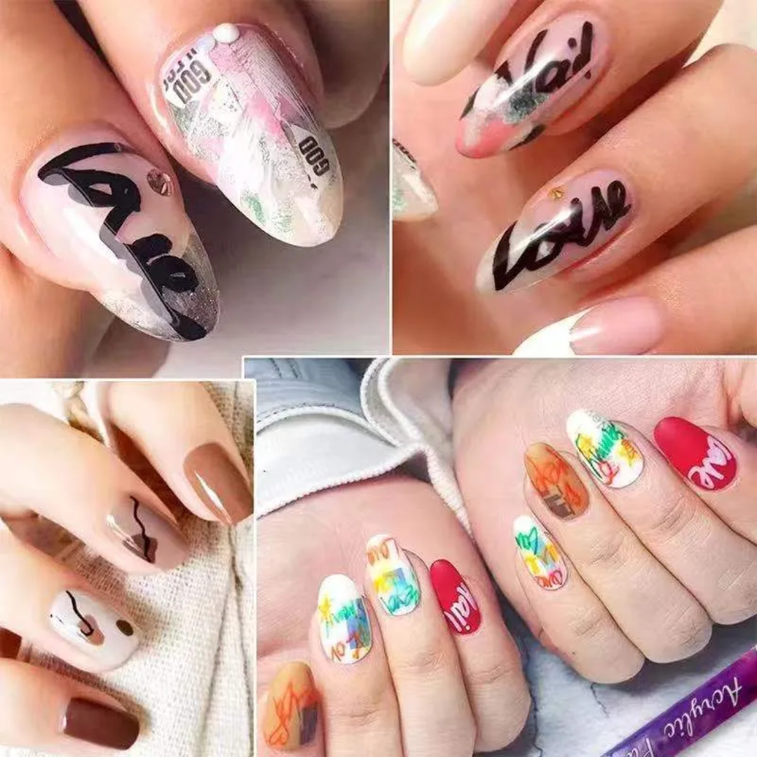 12-Farbiger Nagelstift™ | Ultradünner gebogener Nagelschreiber