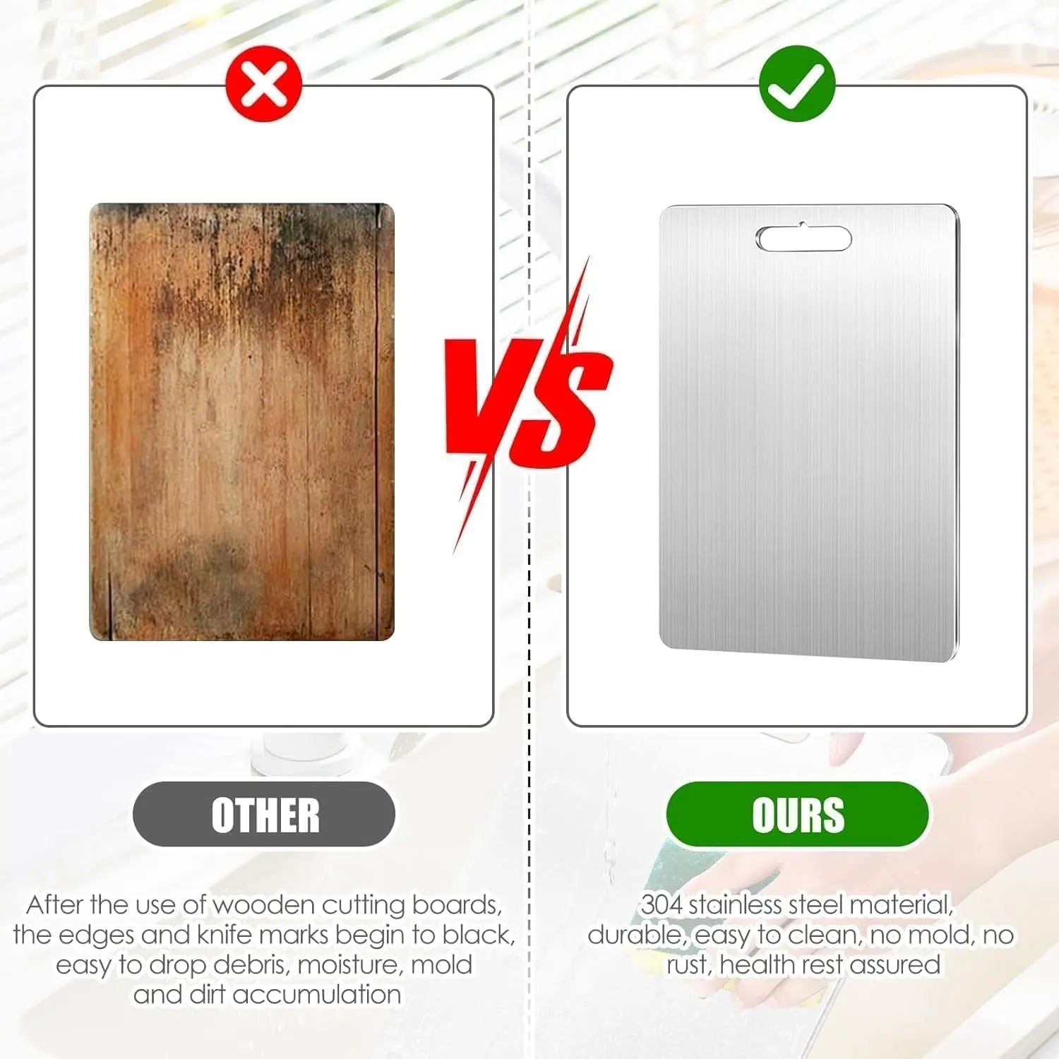 ChefSteel™ | Zuverlässiges Edelstahl Schneidebrett — Gesund schneiden ohne Mikroplastik