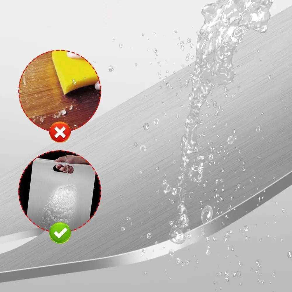ChefSteel™ | Zuverlässiges Edelstahl Schneidebrett — Gesund schneiden ohne Mikroplastik