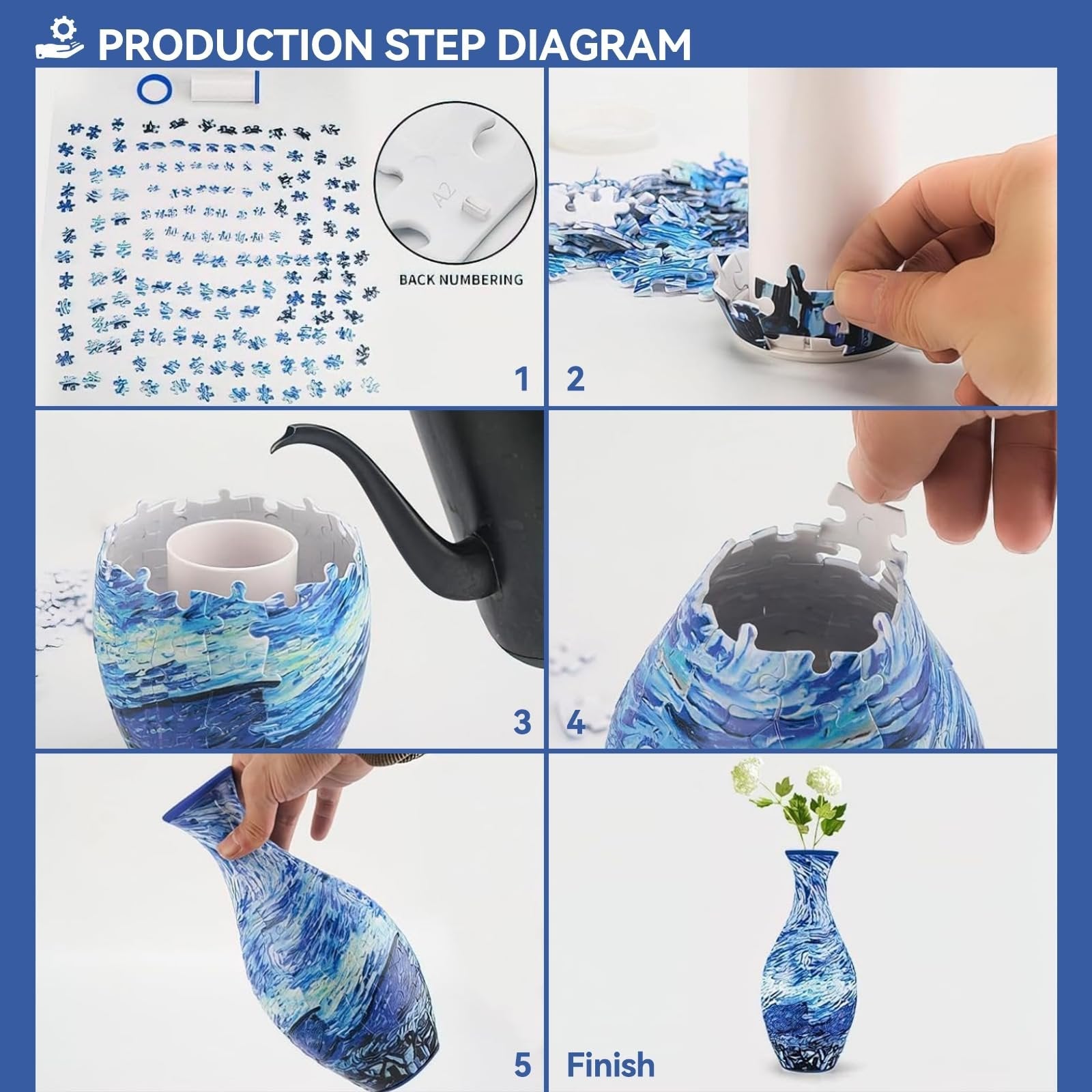 Blossomia™ | 3D Blumige Puzzle-Vasen-Dekoration