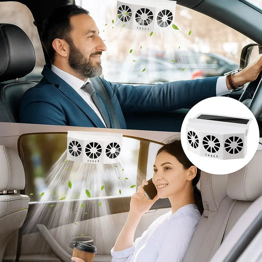 SunChill™ | Solarbetriebener tragbarer Auto-Kühlventilator