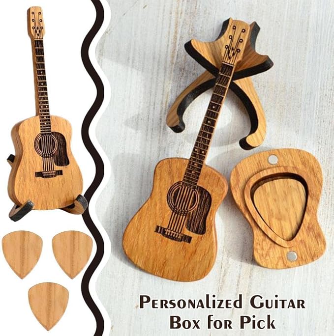 50% RABATT | GuitarNest™ | Gitarren-Plektrumhalter aus Holz