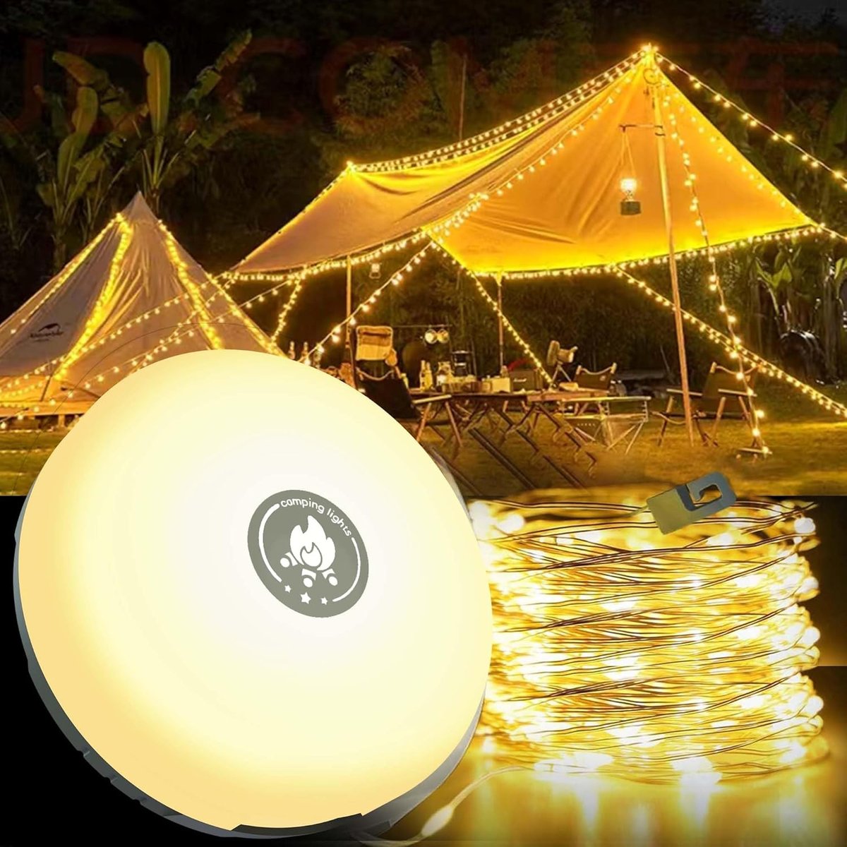 CampLite™ | 4-in-1 Campinglicht mit RGB-Lichterkette & Powerbank
