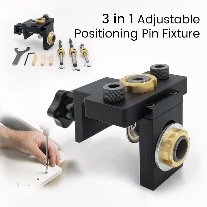 FlexiPunch | 3 in 1 Einstellbare Holzbearbeitung Bohren Locator Stanzer Werkzeuge